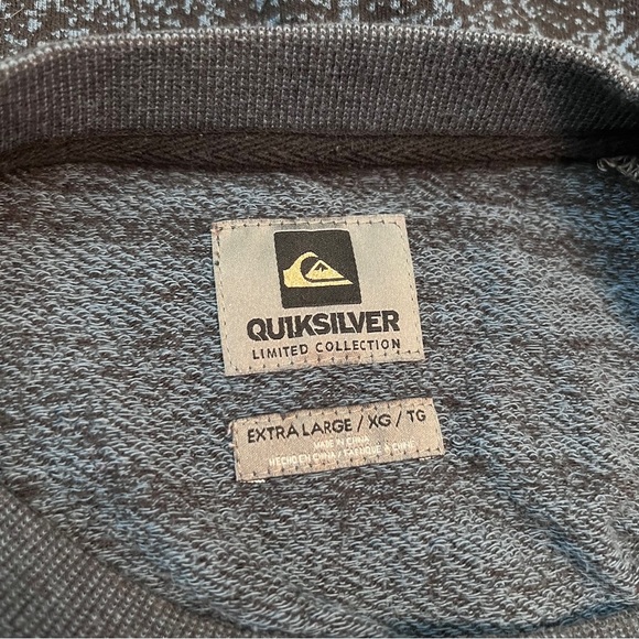 Quiksilver Men’s Sweater XL Black Gray Knit Crewneck Limited Collection - Picture 7 of 8